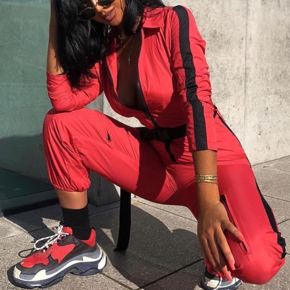 Fashion Nova Red Jumpsuit